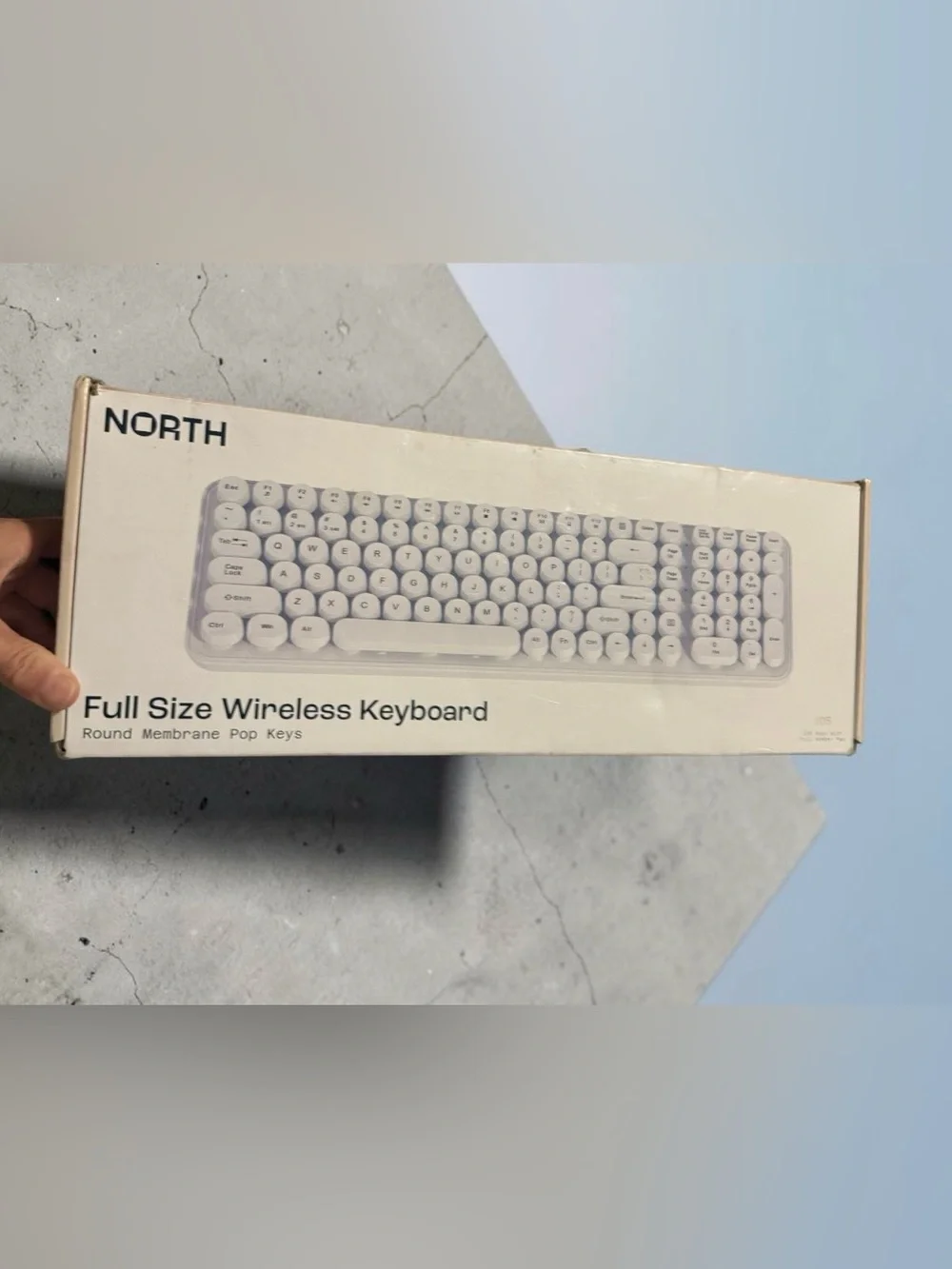 White Full-Size Wireless Keyboard